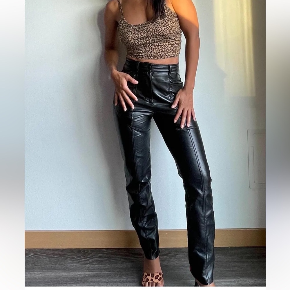 Wilfred Black Faux Leather Pants Size 0